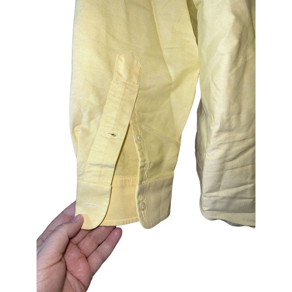 Ralph Lauren Yellow Custom Fit Cotton Button Down Long Sleeve Shirt Men XL - Picture 7 of 8